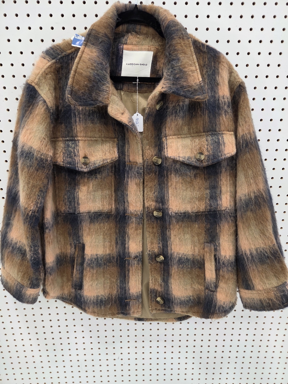 American Eagle Outfitters Plaid Teddy Shacket